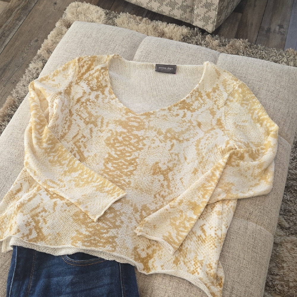 Wooden Ships V-Neck Cotton Sweater